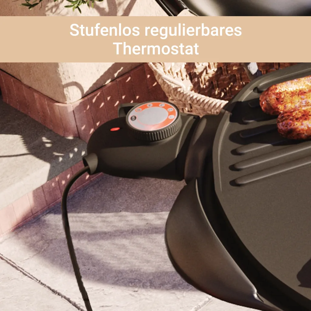 SUNTEC Elektrogrill BBQ-9295 Auch Als Tischgrill Geeignet | Grill Mit Abnehmbarem Deckel Und Regulierbaren Thermometer | Ideal Für Balkon, Garten, Outdoor Und Camping | Barbecue Für Mehrere Personen 6 SUNTEC Elektrogrill BBQ-9295 Auch Als Tischgrill Geeignet | Grill Mit Abnehmbarem Deckel Und Regulierbaren Thermometer | Ideal Für Balkon, Garten, Outdoor Und Camping | Barbecue Für Mehrere Personen – Bild 4