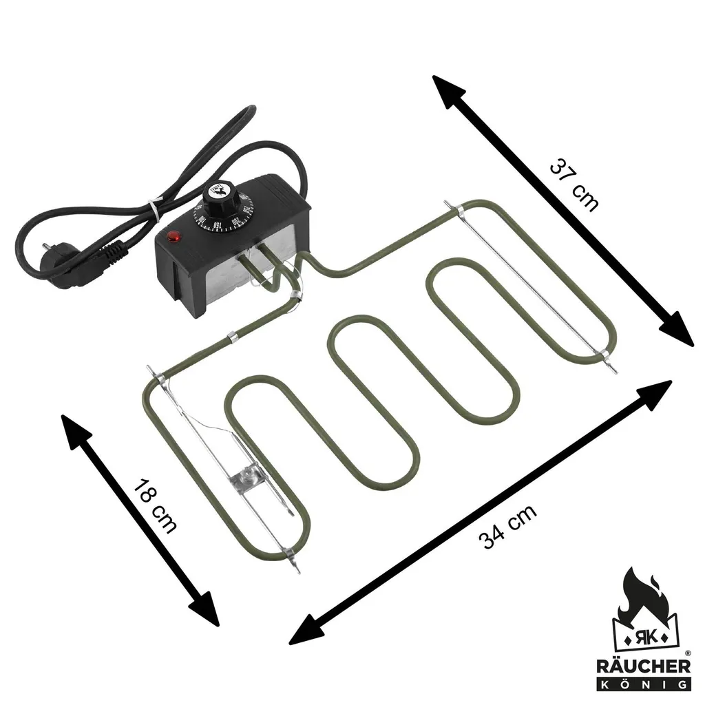 Räucher König 2000W Elektrische Heizschlange Mit Thermostat Für Räucherofen - Gekröpft 8 Räucher König 2000W Elektrische Heizschlange Mit Thermostat Für Räucherofen - Gekröpft – Bild 6