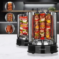 Dönergrill Für Zuhause, Schaschlikgrill Rotissiere Hähnchengrill Gyros Kebab, Drehspieß, Elektro Grill, BBQ, Tischgrill, Hähnchen, Vertikalgrill Aus Edelstahl Inkl. 6 Schaschlikspieße -Tepro Verkäufe 2024 cb3e5d41e2a043ac69f5e5fe4191ae4a