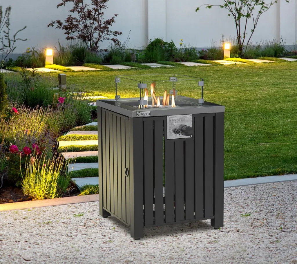 Tepro-Gasfeuerstelle "Topeka"-eckig Mit Glasumrandung Anthrazit-3190 10 Tepro-Gasfeuerstelle "Topeka"-eckig Mit Glasumrandung Anthrazit-3190 – Bild 8