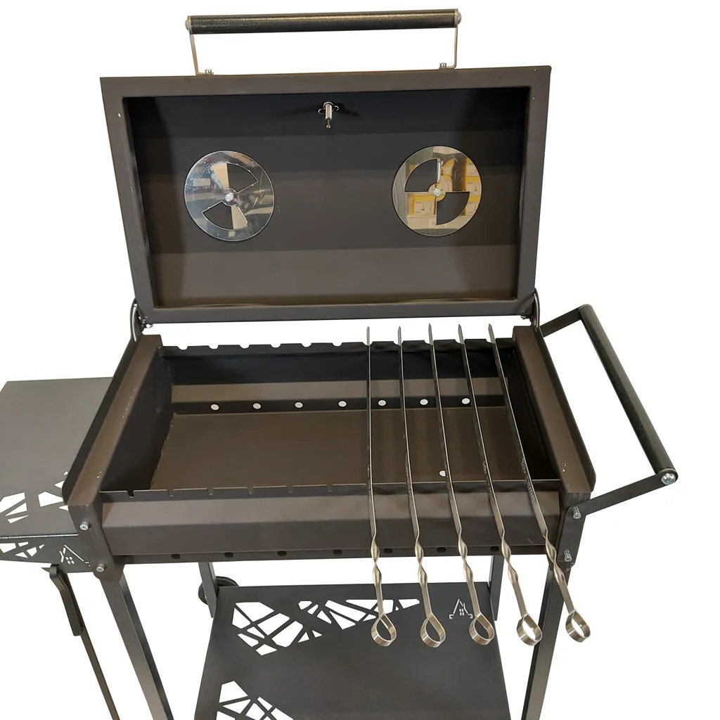 Mangal Köln Schaschlikgrill Grill Mit Deckel 2 Mm Thermometer Ablage Und Schüreisen 8 Mangal Köln Schaschlikgrill Grill Mit Deckel 2 Mm Thermometer Ablage Und Schüreisen – Bild 6