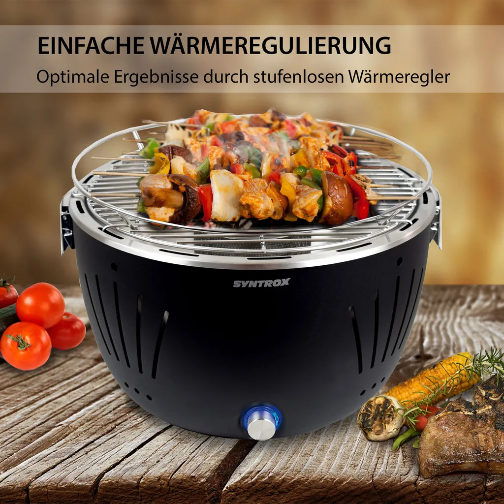 Raucharmer Holzkohlegrill Tischgrill Barbecue Mit Tasche Schwarz Rund "" 21 Raucharmer Holzkohlegrill Tischgrill Barbecue Mit Tasche Schwarz Rund "" – Bild 19