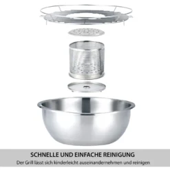 Raucharmer Holzkohlegrill Tischgrill Barbecue Mit Tasche Schwarz Rund ""