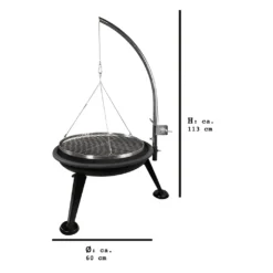Ø 60 Cm Schwenkgrill Aus Edelstahl - Feuerschale Mit Galgen Aufhängung Feuerkorb - Seilzug Mit Kurbel - BBQ Grill Rost Dreibein Feuer Schale Rundgrill Holzkohlegrill Standgrill Grillwagen, Schwarz -Tepro Verkäufe 2024 cfe19aa51577b57bb327f2378f300183