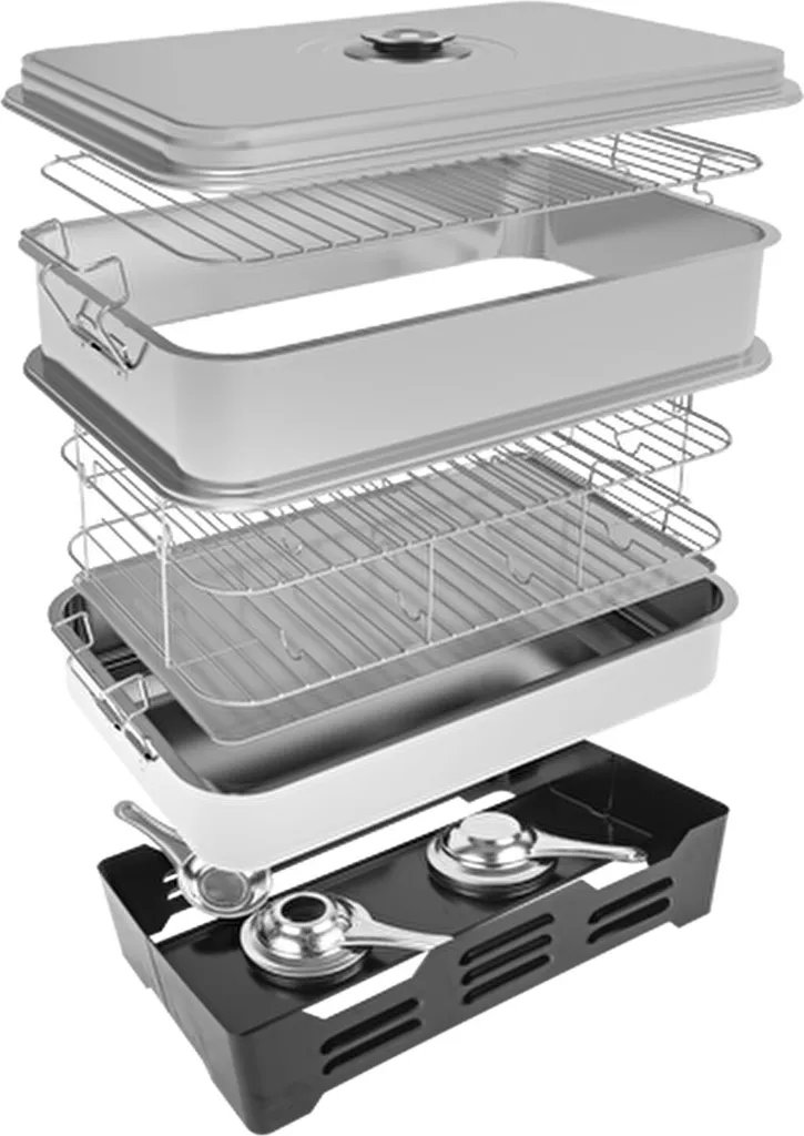 Tischräucherofen Edelstahl Räucherofen Smoker Mit Thermometer X2 Brenner BROWIN 6 Tischräucherofen Edelstahl Räucherofen Smoker Mit Thermometer X2 Brenner BROWIN – Bild 4