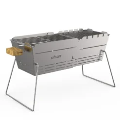 KNISTER Grill PREMIUM - Mobiler Holzkohlegrill Aus Edelstahl - GERMANY - 28-49x20cm