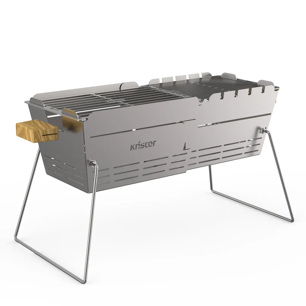 KNISTER Grill PREMIUM - Mobiler Holzkohlegrill Aus Edelstahl - GERMANY - 28-49x20cm 3 KNISTER Grill PREMIUM - Mobiler Holzkohlegrill Aus Edelstahl - GERMANY - 28-49x20cm