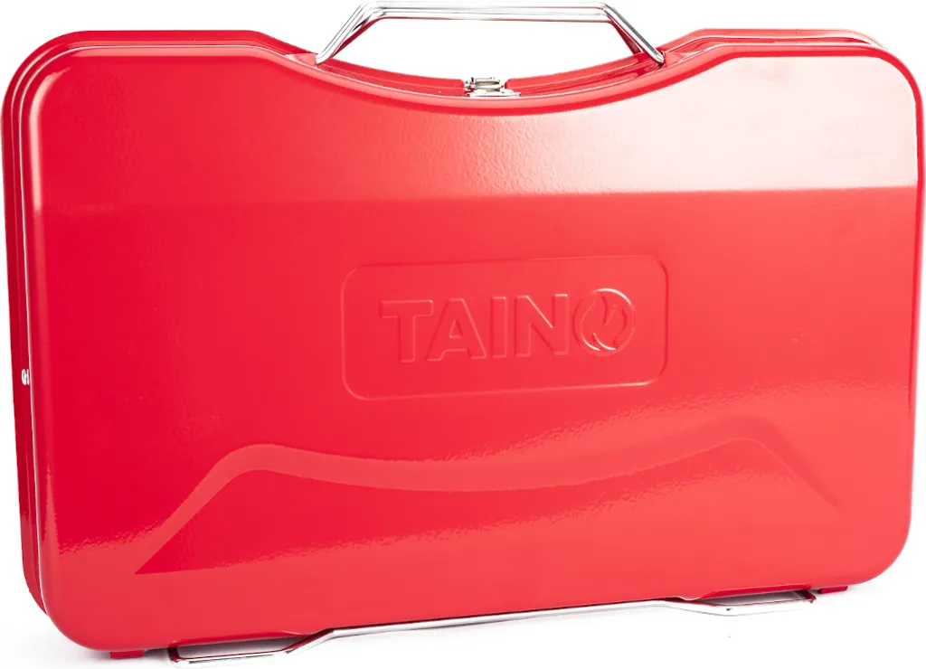 TAINO MOX Holzkohlegrill BBQ Koffergrill Camping-Grill Kohlegrill Retro-Stil Klappbar Griller Tragbar Mobil Rot 4 TAINO MOX Holzkohlegrill BBQ Koffergrill Camping-Grill Kohlegrill Retro-Stil Klappbar Griller Tragbar Mobil Rot – Bild 2