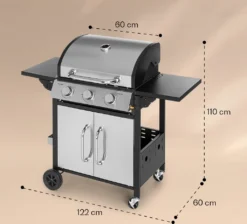 Klarstein Gasgrill Mit Großer Grillfläche, Gasgrill Mit 3 Brenner, 10,8 KW Edelstahl-Gasgrill, BBQ Gasgrill Für Balkon & Garten, Grill Für Propangas, Gasgrills Mit Seitentischen & Thermometer 15 Klarstein Gasgrill Mit Großer Grillfläche, Gasgrill Mit 3 Brenner, 10,8 KW Edelstahl-Gasgrill, BBQ Gasgrill Für Balkon & Garten, Grill Für Propangas, Gasgrills Mit Seitentischen & Thermometer -Tepro Verkäufe 2024 d519ad3ffe6279c187618afcf85d4e8f