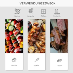 Outsunny Klappgrill Kohlegrill Standgrill Tragbar Tischgrill Garten BBQ Metall Schwarz 59 X 43 X 39 Cm -Tepro Verkäufe 2024 d69cf96ed4df51aea643eabebc4a0a1a