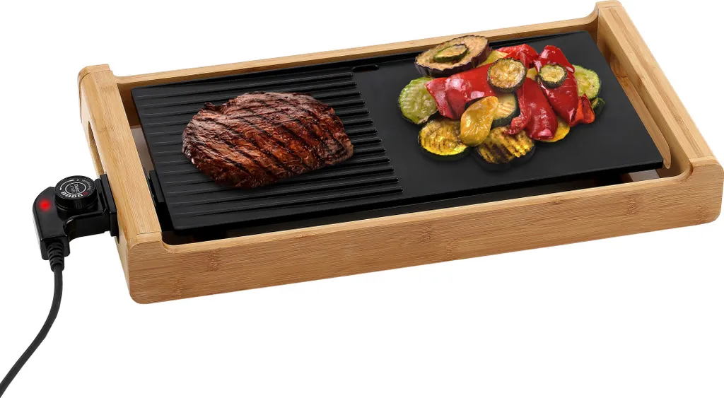 Melissa 16300021 Rauchfreier Bambus Teppanyaki-Grill Teppan Yaki Elektro Grill Kombinierte Teppanyaki- Und Grillplatte 1800 Watt 3 Melissa 16300021 Rauchfreier Bambus Teppanyaki-Grill Teppan Yaki Elektro Grill Kombinierte Teppanyaki- Und Grillplatte 1800 Watt