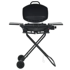 VidaXL Tragbarer Gasgrill Mit Brenner Schwarz