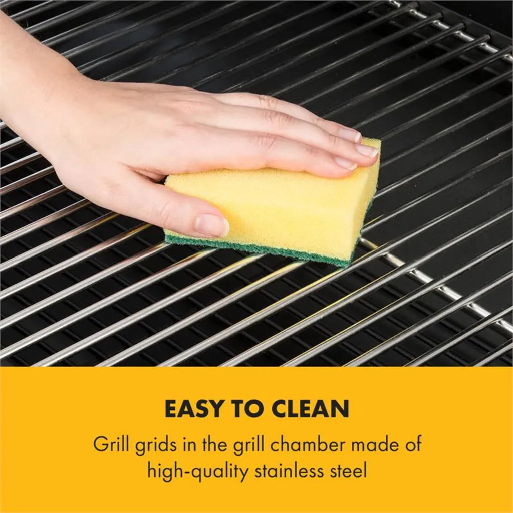 Beef Brisket Smoker Grill | Holzkohlegrill/Smoker | Rostfreie Grillroste Aus Edelstahl | Thermometer Im Deckel | 2 Große Räder 9 Beef Brisket Smoker Grill | Holzkohlegrill/Smoker | Rostfreie Grillroste Aus Edelstahl | Thermometer Im Deckel | 2 Große Räder – Bild 7