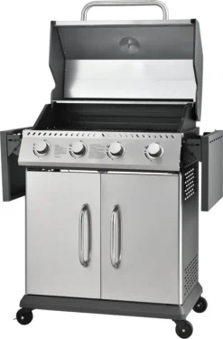 Juskys Gasgrill Kansas Mit 4 Brenner 12 KW, BBQ Grill Mit Gusseisen-Grillrost, Warmhalterost & Thermometer, XL Grillwagen 2 Seitenablagen & 4 Räder -Tepro Verkäufe 2024 dd4540e35b84c77da11c3a30ba5d4664