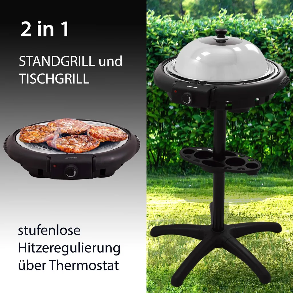 Syntrox STG-1600W 2in1 Elektrogrill Barbecue BBQ Standgrill Grill 12 Syntrox STG-1600W 2in1 Elektrogrill Barbecue BBQ Standgrill Grill – Bild 10