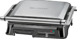 Clatronic KG 3571 Elektrischer Kontaktgrill, Multigrill, Für Beidseitiges & Fettfreies Grillen, Antihaftbeschichtete Platten, Kabelaufwicklung, 2000 Watt, Edelstahl
