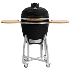 BBQ-Toro Kamado Grill Holzkohlegrill Ø 46 Cm "KURO" Mit Bambusablage, Thermometer, Schwarz