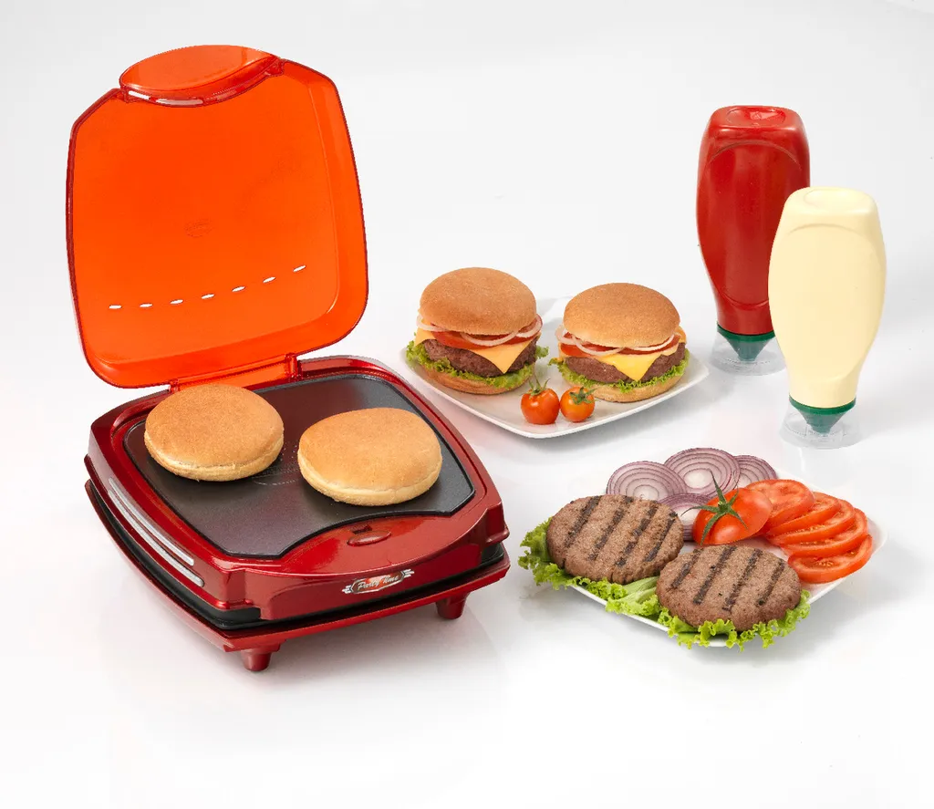Ariete Party Time Hamburger Maker, Rot 4 Ariete Party Time Hamburger Maker, Rot – Bild 2