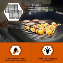 ProfiCook® Gasgrill 3 Brenner + 1 Seitenbrenner, Gas Grill Inkl. Gusseisen-Roste, Gasdruckminderer Und Schlauch, Für 5kg Gasflasche, Gasgrill Mit Kochplatte Und Temperaturanzeige , PC GG 1219 -Tepro Verkäufe 2024 e998e63e92a2c254fd2ef3c37dd72491