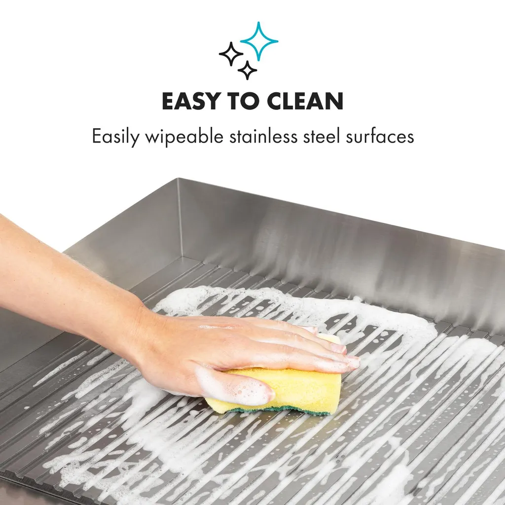 Klarstein Grillmeile 3000R Pro Gusseisen Grillplatte Elektrisch, Grillfläche: 54,5 X 35 Cm (geriffelt), Stufenlos 50-300 °C, 3000 Watt, Profi Elektrogrill Mit Spritzschutz, Edelstahl 10 Klarstein Grillmeile 3000R Pro Gusseisen Grillplatte Elektrisch, Grillfläche: 54,5 X 35 Cm (geriffelt), Stufenlos 50-300 °C, 3000 Watt, Profi Elektrogrill Mit Spritzschutz, Edelstahl – Bild 8