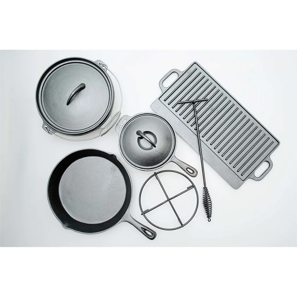 Garden Pleasure Gusseisen-Kochset Dutch Oven Set 7-teilig Gusseisen Schwarz 507256 4 Garden Pleasure Gusseisen-Kochset Dutch Oven Set 7-teilig Gusseisen Schwarz 507256 – Bild 2