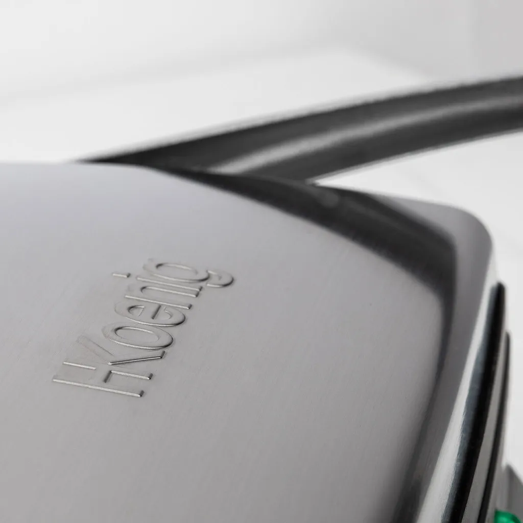 H.Koenig GR20 Elektrogrill, Grill- Und Sandwichmaker, 2000 W, Temperatur Bis 230º, Antihaftbeschichtung, 180º Öffnung, Edelstahl, Schwarz / Grau, Abmessungen 29,7 X 23 Cm 8 H.Koenig GR20 Elektrogrill, Grill- Und Sandwichmaker, 2000 W, Temperatur Bis 230º, Antihaftbeschichtung, 180º Öffnung, Edelstahl, Schwarz / Grau, Abmessungen 29,7 X 23 Cm – Bild 6