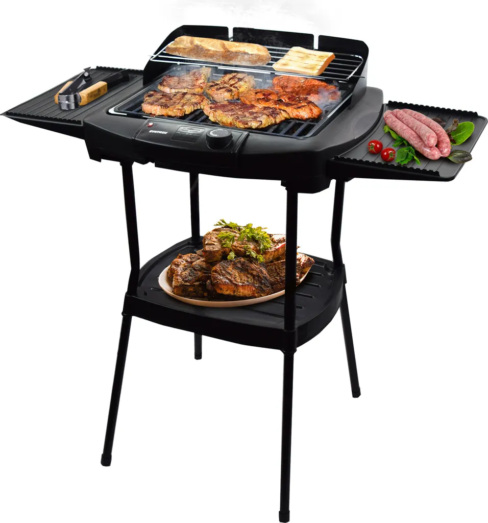 Syntrox Elektrischer Tischgrill Und Standgrill Kombination Mit Ablagen 4 Syntrox Elektrischer Tischgrill Und Standgrill Kombination Mit Ablagen – Bild 2