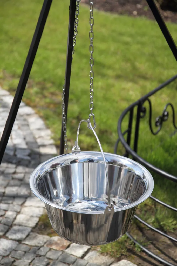 CookKing 121476 Dreibein Schwenkgrill 180cm Mit Edelstahltopf 14 L + Kurbel 4 CookKing 121476 Dreibein Schwenkgrill 180cm Mit Edelstahltopf 14 L + Kurbel – Bild 2