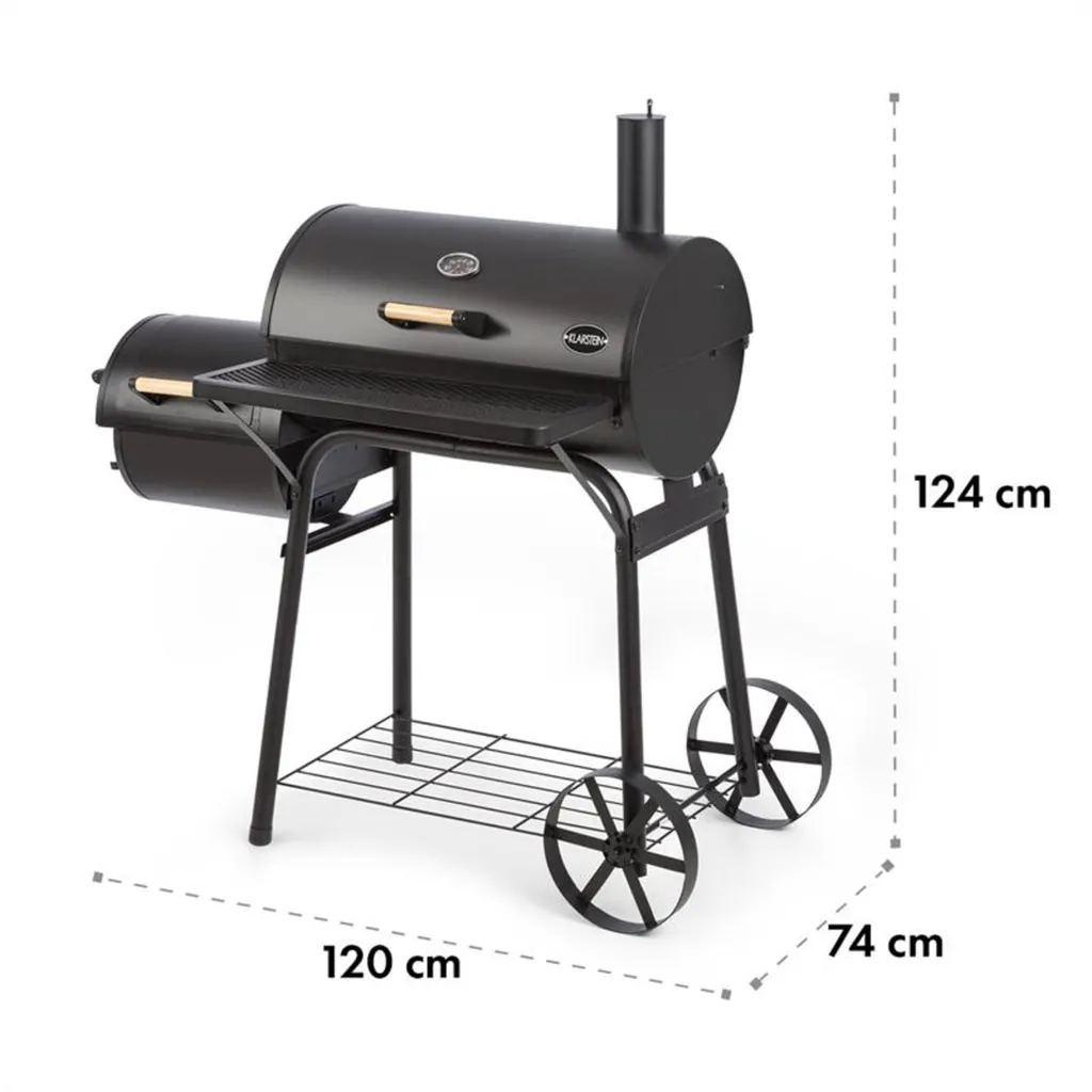 Beef Brisket Smoker Grill | Holzkohlegrill/Smoker | Rostfreie Grillroste Aus Edelstahl | Thermometer Im Deckel | 2 Große Räder 11 Beef Brisket Smoker Grill | Holzkohlegrill/Smoker | Rostfreie Grillroste Aus Edelstahl | Thermometer Im Deckel | 2 Große Räder – Bild 9