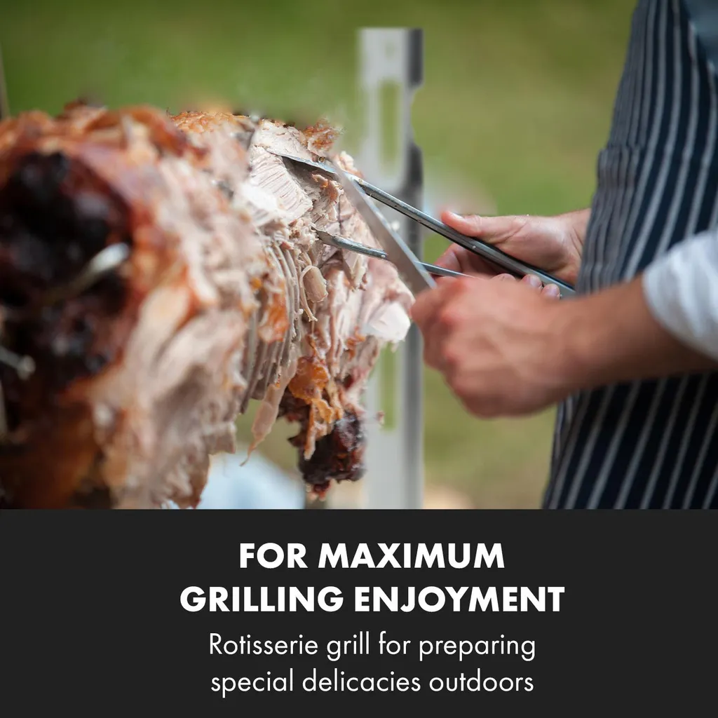 Klarstein Spanferkelgrill Drehspieß Mit Motor 12 Watt - Höhenverstellbar - Edelstahl Spanferkel Grill - Max 70 Kg - Silber Grillspieß Mit Motor Grill Drehspieß Mit Motor Spießbratengrill Mutzbratengrill 4 Klarstein Spanferkelgrill Drehspieß Mit Motor 12 Watt - Höhenverstellbar - Edelstahl Spanferkel Grill - Max 70 Kg - Silber Grillspieß Mit Motor Grill Drehspieß Mit Motor Spießbratengrill Mutzbratengrill – Bild 2