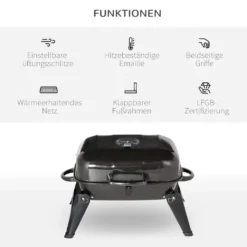 Outsunny Klappgrill Kohlegrill Standgrill Tragbar Tischgrill Garten BBQ Metall Schwarz 59 X 43 X 39 Cm -Tepro Verkäufe 2024 f23c491e392d221a1f109bf0cf5c04d1