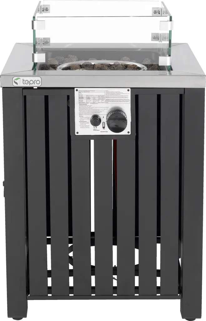 Tepro-Gasfeuerstelle "Topeka"-eckig Mit Glasumrandung Anthrazit-3190 5 Tepro-Gasfeuerstelle "Topeka"-eckig Mit Glasumrandung Anthrazit-3190 – Bild 3