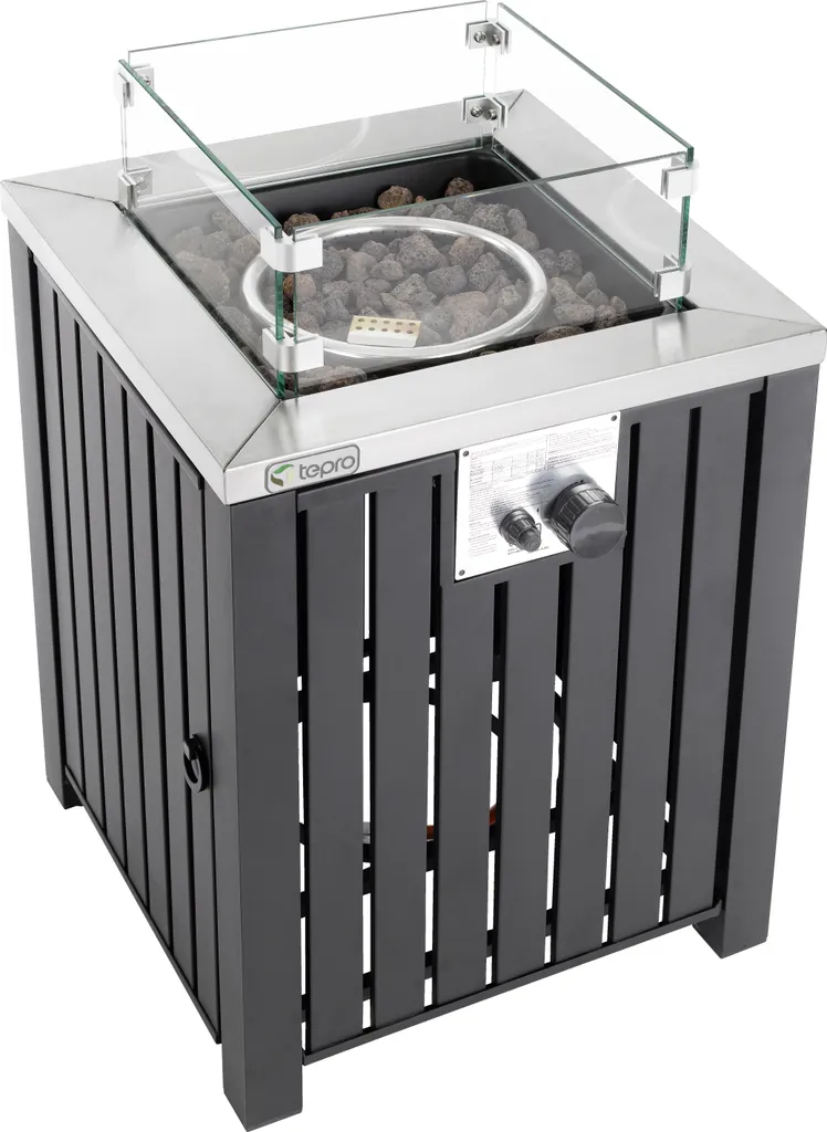 Tepro-Gasfeuerstelle "Topeka"-eckig Mit Glasumrandung Anthrazit-3190 8 Tepro-Gasfeuerstelle "Topeka"-eckig Mit Glasumrandung Anthrazit-3190 – Bild 6