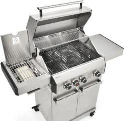 TAINO PLATINUM 3+1 Gasgrill Komplett Edelstahl 3-Brenner Silber Grillwagen BBQ Griller Piezozündung Seitenkocher Gusseisen-Roste Im Set Mit Zubehör -Tepro Verkäufe 2024 f549174c9be6849d1d427c8034fcc8c5