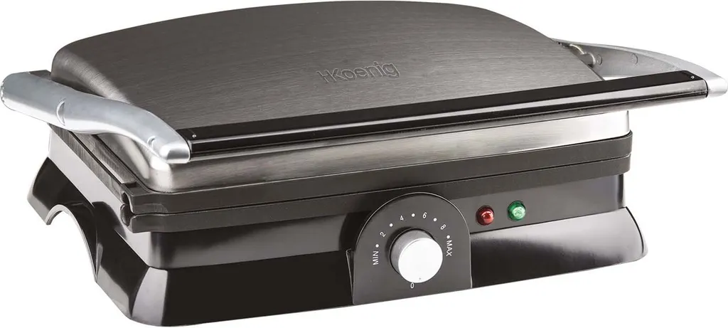 H.Koenig GR20 Elektrogrill, Grill- Und Sandwichmaker, 2000 W, Temperatur Bis 230º, Antihaftbeschichtung, 180º Öffnung, Edelstahl, Schwarz / Grau, Abmessungen 29,7 X 23 Cm 12 H.Koenig GR20 Elektrogrill, Grill- Und Sandwichmaker, 2000 W, Temperatur Bis 230º, Antihaftbeschichtung, 180º Öffnung, Edelstahl, Schwarz / Grau, Abmessungen 29,7 X 23 Cm – Bild 10