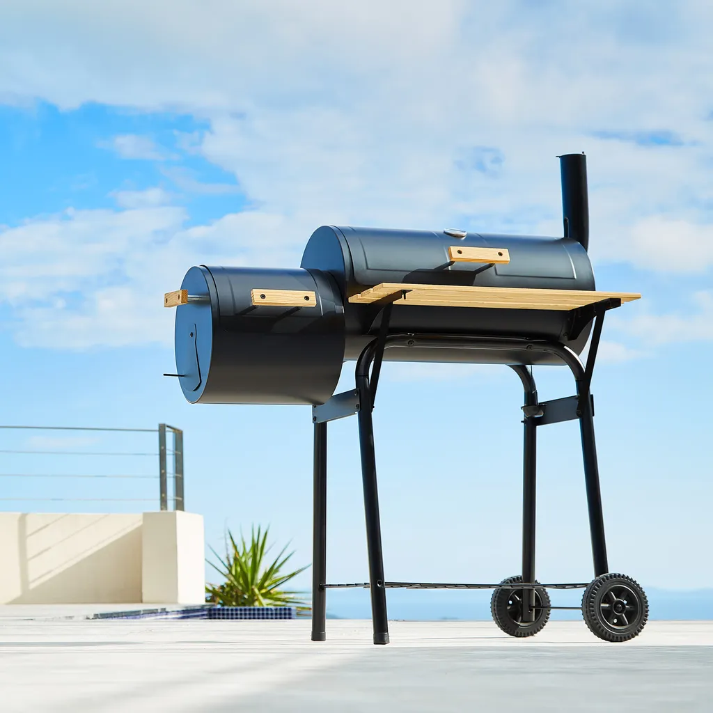 Tectake Holzkohlegrill Smoker Mit Thermometer - Schwarz 8 Tectake Holzkohlegrill Smoker Mit Thermometer - Schwarz – Bild 6