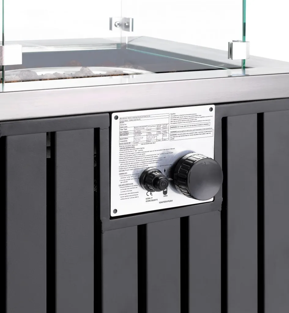 Tepro-Gasfeuerstelle "Topeka"-eckig Mit Glasumrandung Anthrazit-3190 12 Tepro-Gasfeuerstelle "Topeka"-eckig Mit Glasumrandung Anthrazit-3190 – Bild 10