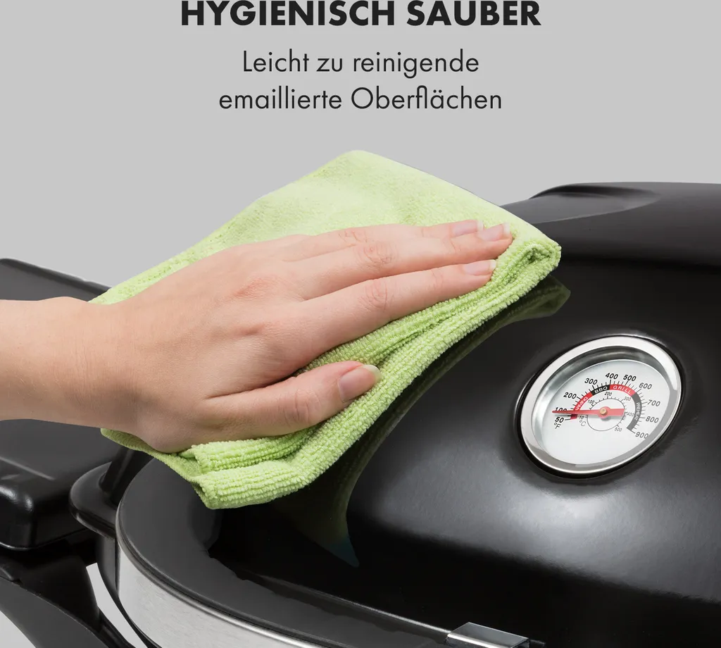 Klarstein Parforce Duo Gasgrill BBQ-Gasgrill Mit 4,4kW - 2 Brenner, Bis 300 °C, Gastyp: Butan/Propan, Edelstahl, 15000 BTU, Elektrische Zündung, 50 X 39 Cm Große Grillfläche, Deckel, Schwarz 9 Klarstein Parforce Duo Gasgrill BBQ-Gasgrill Mit 4,4kW - 2 Brenner, Bis 300 °C, Gastyp: Butan/Propan, Edelstahl, 15000 BTU, Elektrische Zündung, 50 X 39 Cm Große Grillfläche, Deckel, Schwarz – Bild 7