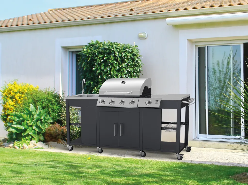 Tepro Gasgrill-Küche Outdoorküche "Petersburg" Mit Waschbecken Und Seitenkocher, 4 + 1 Brenner 8 Tepro Gasgrill-Küche Outdoorküche "Petersburg" Mit Waschbecken Und Seitenkocher, 4 + 1 Brenner – Bild 6