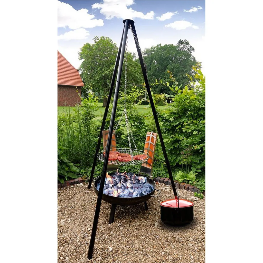 Grill Schwenkgrill Feuerschale Mit Topf Und 2 Flammlachs-Haltern 2341 9 Grill Schwenkgrill Feuerschale Mit Topf Und 2 Flammlachs-Haltern 2341 – Bild 7