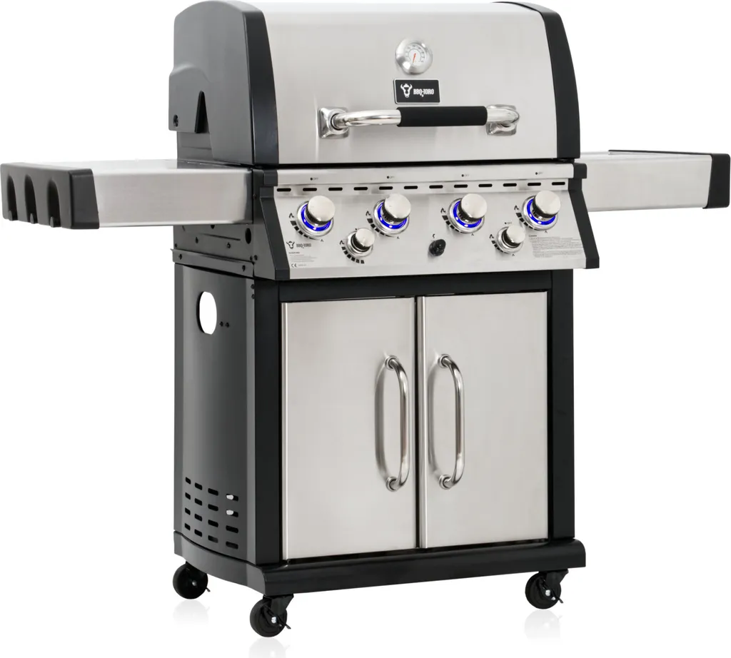 BBQ-Toro Premium Edelstahl Gasgrill 4+1+1 - 4 Brenner Mit Seitenbrenner Und Backburner 3 BBQ-Toro Premium Edelstahl Gasgrill 4+1+1 - 4 Brenner Mit Seitenbrenner Und Backburner