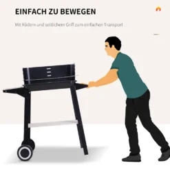 Outsunny Grillwagen Grillstation Standgrill Mit Windschutz 2 X Ablagefach Höhenverstellbar Grillrost Metall Schwarz 83 X 45 X 87 Cm -Tepro Verkäufe 2024 fd8a1766415d7eafc364604ebb0465f6
