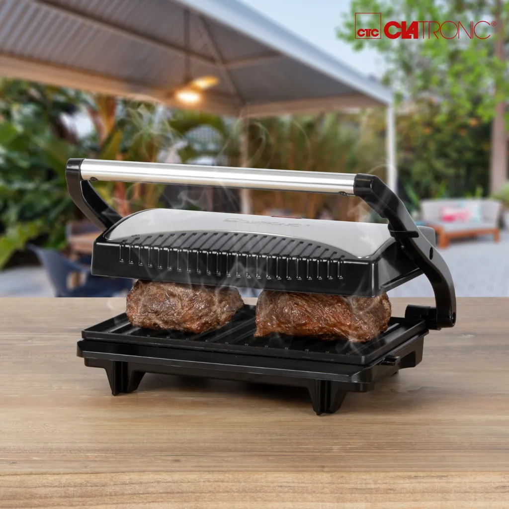 Clatronic Edelstahl Tischgrill Elektro-Grill Kontaktgrill MG 3519 7 Clatronic Edelstahl Tischgrill Elektro-Grill Kontaktgrill MG 3519 – Bild 5